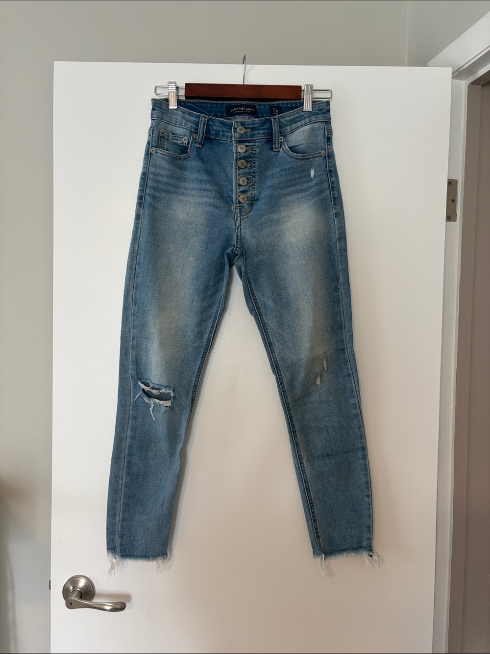 High-Rise Button-Fly Skinny Jeans Lucky Brand